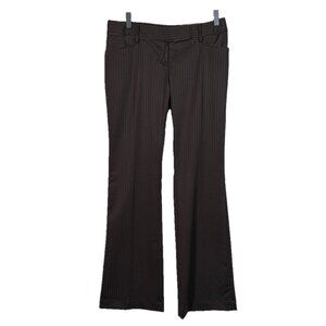 Express Chocolate Striped Monochromatic Ultra Low Rise Trousers Size 6